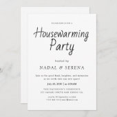 Minimalistische moderne elegante housewarming part kaart (Voorkant / Achterkant)