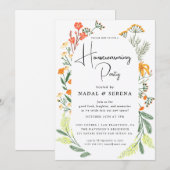 Minimalistische moderne elegante housewarming part kaart (Voorkant / Achterkant)