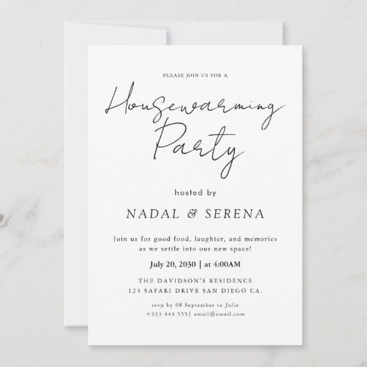 Minimalistische moderne elegante housewarming part kaart (Voorkant)