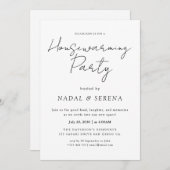 Minimalistische moderne elegante housewarming part kaart (Voorkant / Achterkant)