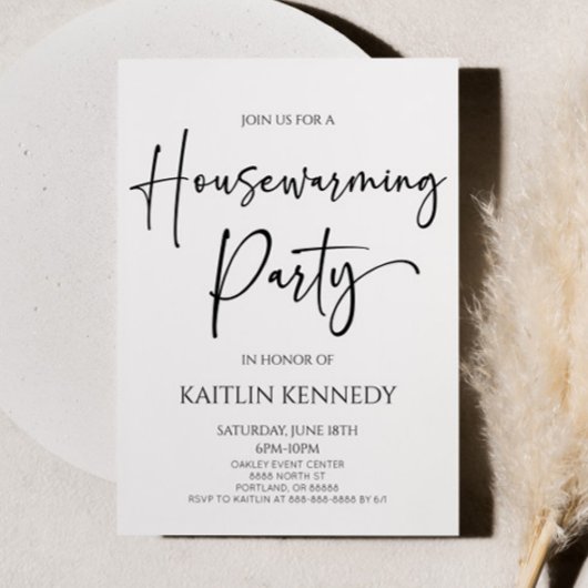 Minimalistische moderne elegante housewarming part kaart