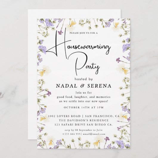 Minimalistische moderne elegante housewarming part kaart (Voorkant / Achterkant)