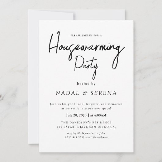 Minimalistische moderne elegante housewarming part kaart (Voorkant)