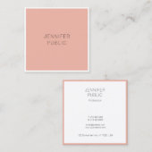 Minimalistische moderne elegante kleur Eenvoudige  Vierkante Visitekaartje (Voorkant / Achterkant)