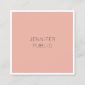 Minimalistische moderne elegante kleur Eenvoudige  Vierkante Visitekaartje (Voorkant)