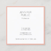 Minimalistische moderne elegante kleur Eenvoudige  Vierkante Visitekaartje (Achterkant)