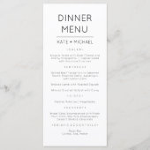 Minimalistische Moderne Elegante Menukaart (Voorkant)