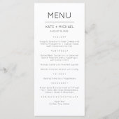 Minimalistische Moderne Elegante Menukaart (Voorkant)
