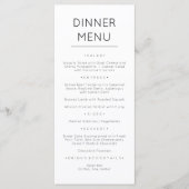 Minimalistische Moderne Elegante Menukaart (Voorkant)