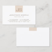 Minimalistische moderne elegante monogram eenvoudi visitekaartje (Voorkant / Achterkant)