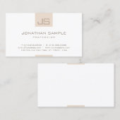 Minimalistische moderne elegante monogram eenvoudi visitekaartje (Voorkant / Achterkant)