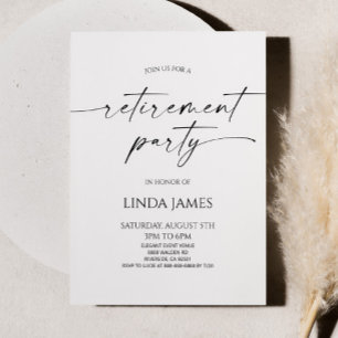 Minimalistische Moderne Elegante Pensioenfeest Kaart