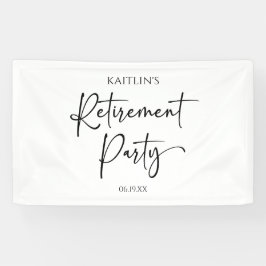 Minimalistische Moderne Elegante Pensioenfeest Spandoek