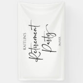 Minimalistische Moderne Elegante Pensioenfeest Spandoek (Verticaal)