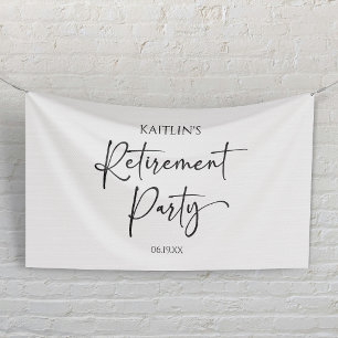 Minimalistische Moderne Elegante Pensioenfeest Spandoek