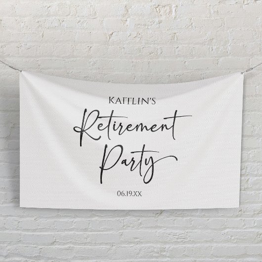 Minimalistische Moderne Elegante Pensioenfeest Spandoek