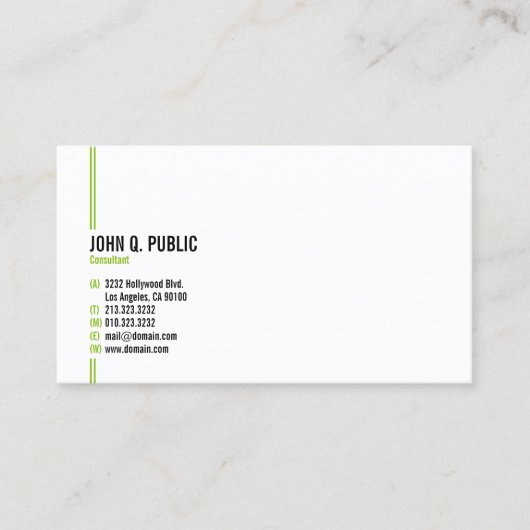 Minimalistische moderne elegante professional visitekaartje (Voorkant)