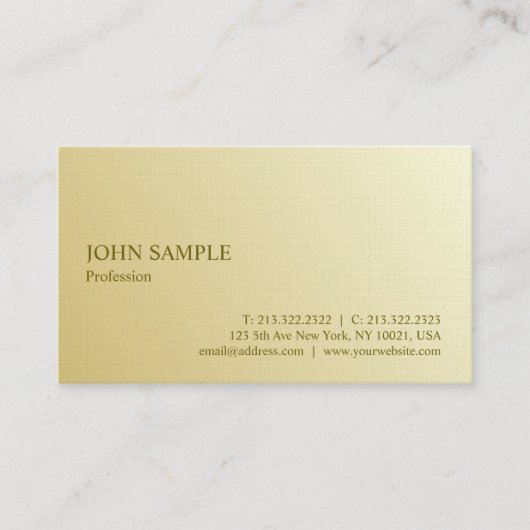 Minimalistische moderne elegante professionele gou visitekaartje (Voorkant)