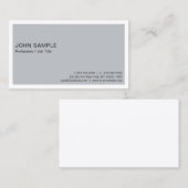 Minimalistische moderne elegante professionele gri visitekaartje (Voorkant / Achterkant)