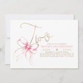 Minimalistische Moderne Elegante Roze Strik 2e Ver Kaart (Voorkant)