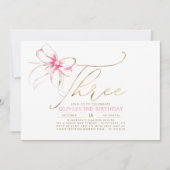 Minimalistische Moderne Elegante Roze Strik 3e Ver Kaart (Voorkant)