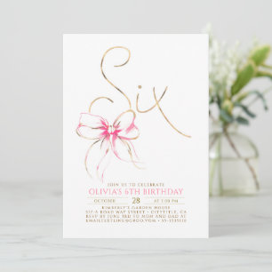 Minimalistische Moderne Elegante Roze Strik 6e Ver Kaart