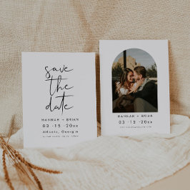 Minimalistische moderne elegante save the date uit kaart