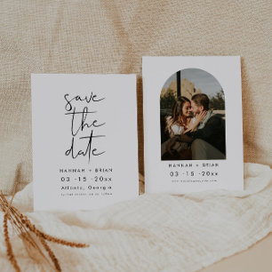 Minimalistische moderne elegante save the date uit kaart