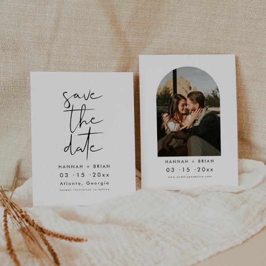 Minimalistische moderne elegante save the date uit kaart