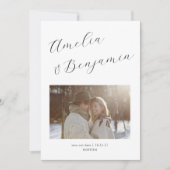 Minimalistische moderne elegante script kalligrafi save the date (Voorkant)