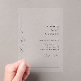 Minimalistische moderne elegante script luxe bruil acryl uitnodigingen