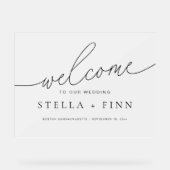 Minimalistische moderne elegante script welkom bru acryl bord (Voorkant)