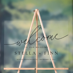 Minimalistische moderne elegante script welkomsthu acryl bord