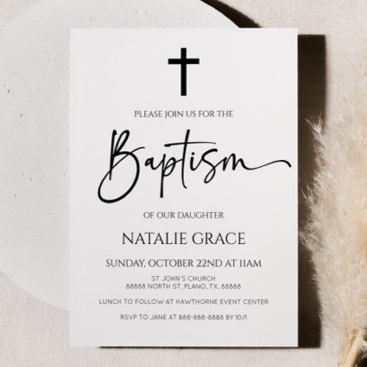 Minimalistische moderne elegante scriptdoop kaart