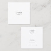 Minimalistische moderne elegante Sjabloon Luxe Sim Vierkante Visitekaartje (Voorkant / Achterkant)