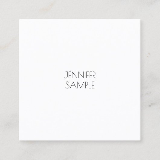 Minimalistische moderne elegante Sjabloon Luxe Sim Vierkante Visitekaartje (Voorkant)