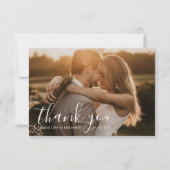 Minimalistische moderne elegante trouwfoto bedankkaart (Voorkant)