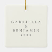 Minimalistische Moderne Elegante Volfoto Bruiloft  Keramisch Ornament (Achterkant)