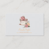 Minimalistische moderne elegante Waterverf gebak Visitekaartje (Voorkant)