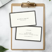 Minimalistische moderne elegante zwarte ivoor chiq visitekaartje