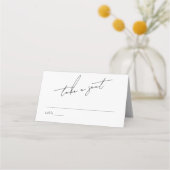 Minimalistische moderne en speelse script plaatskaartje (Voorkant)