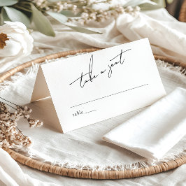 Minimalistische moderne en speelse script plaatskaartje