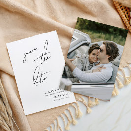 Minimalistische moderne en speelse script save-the kaart