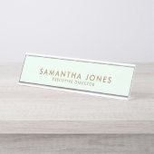 Minimalistische moderne Executive Pastel Mint Gree Bureau Naambordje (Voorkant)