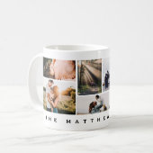 Minimalistische moderne familie fotocollage koffiemok (Voorkant links)