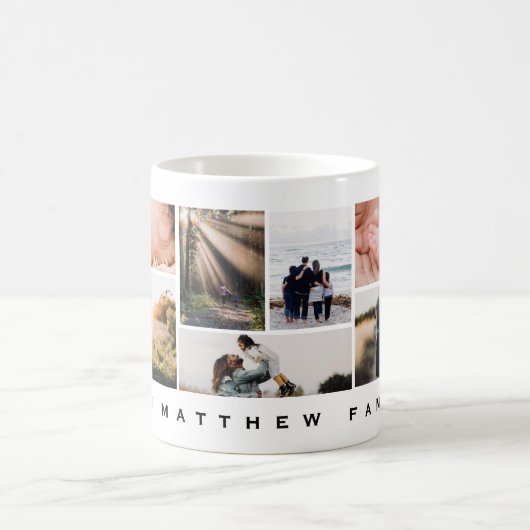 Minimalistische moderne familie fotocollage koffiemok (Center)