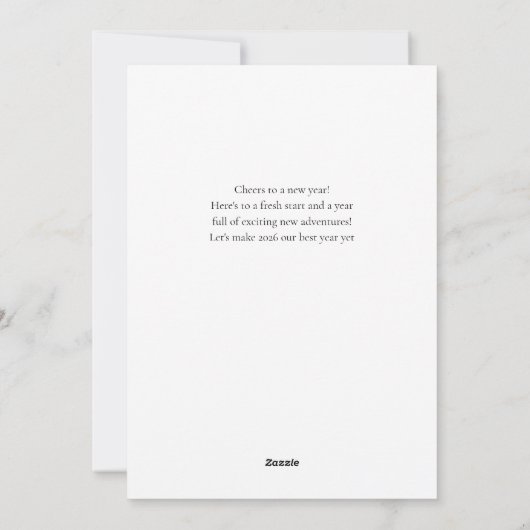 Minimalistische moderne familie gelukkig nieuwjaar feestdagenkaart (Achterkant)