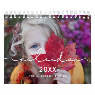 Minimalistische moderne familiefoto 2024 kalender