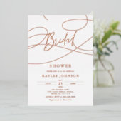 Minimalistische moderne fancy script "Bruids"-onth Folie Uitnodiging (Staand Voorkant)