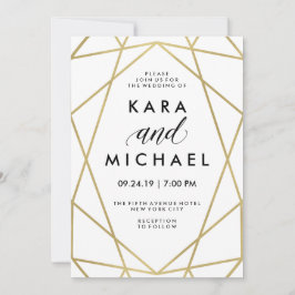 Minimalistische Moderne Faux Goud op Wit Kaart